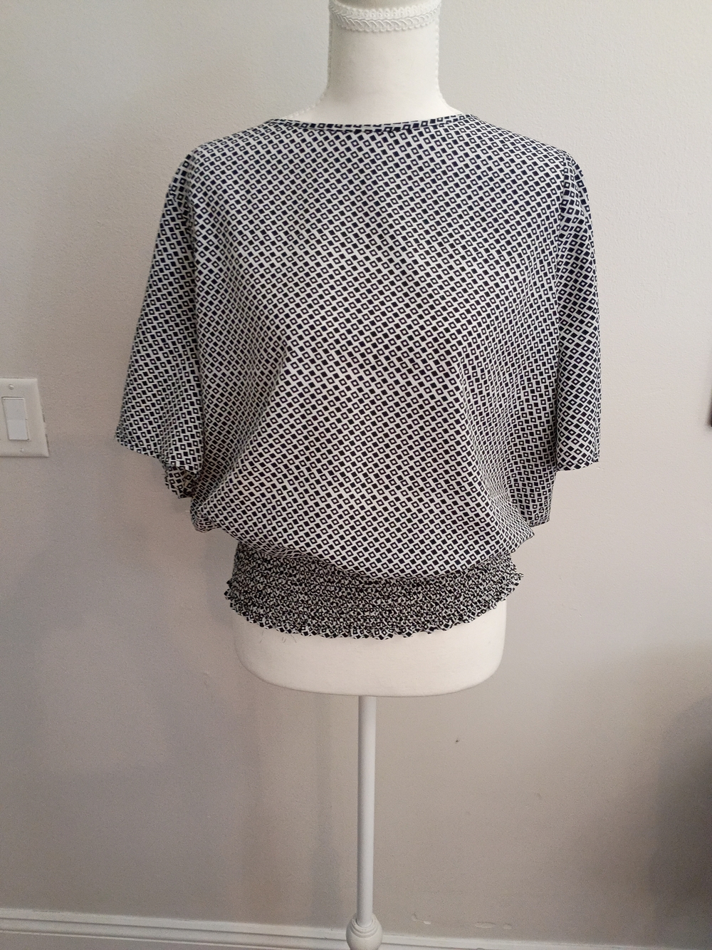 Michael Kors Black and White Geometric Blouse